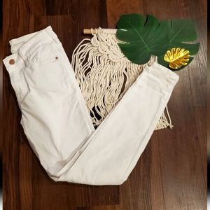 Old Navy Rockstar Mid-Rise White Jeans